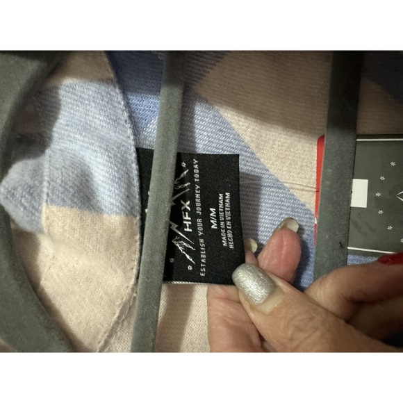 HFX - NWT - Blue / cream Plaid Flannel Shacket; Size M - Picture 3 of 5